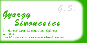 gyorgy simoncsics business card